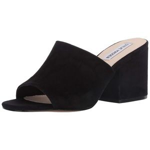 Black Steve Madden Dalis Mule Wedge Slide Block Heel Sandal Open Toe size 7